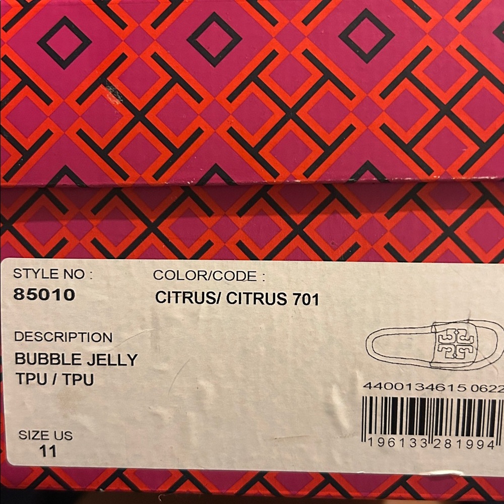 Tory Burch Yellow Clear Bubble Jelly Slide Sandals - Picture 4 of 5